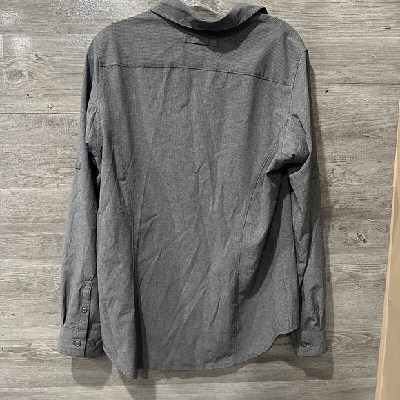 Duluth Trading Shirt Mens Medium Gray Hiking Vented Long Sleeve Button Up - Picture 4 of 7
